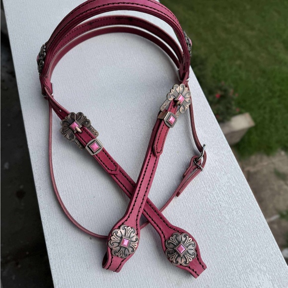 Other - Pink Leather Horse Headstall